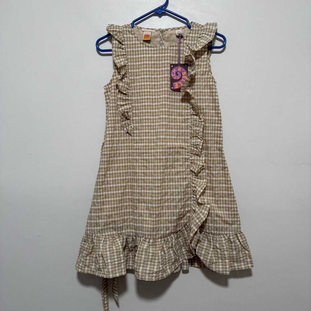 Scotch & Soda Scotch R'Belle NWT Gingham Ruffle Tie Waist Dress Size 12 Girl